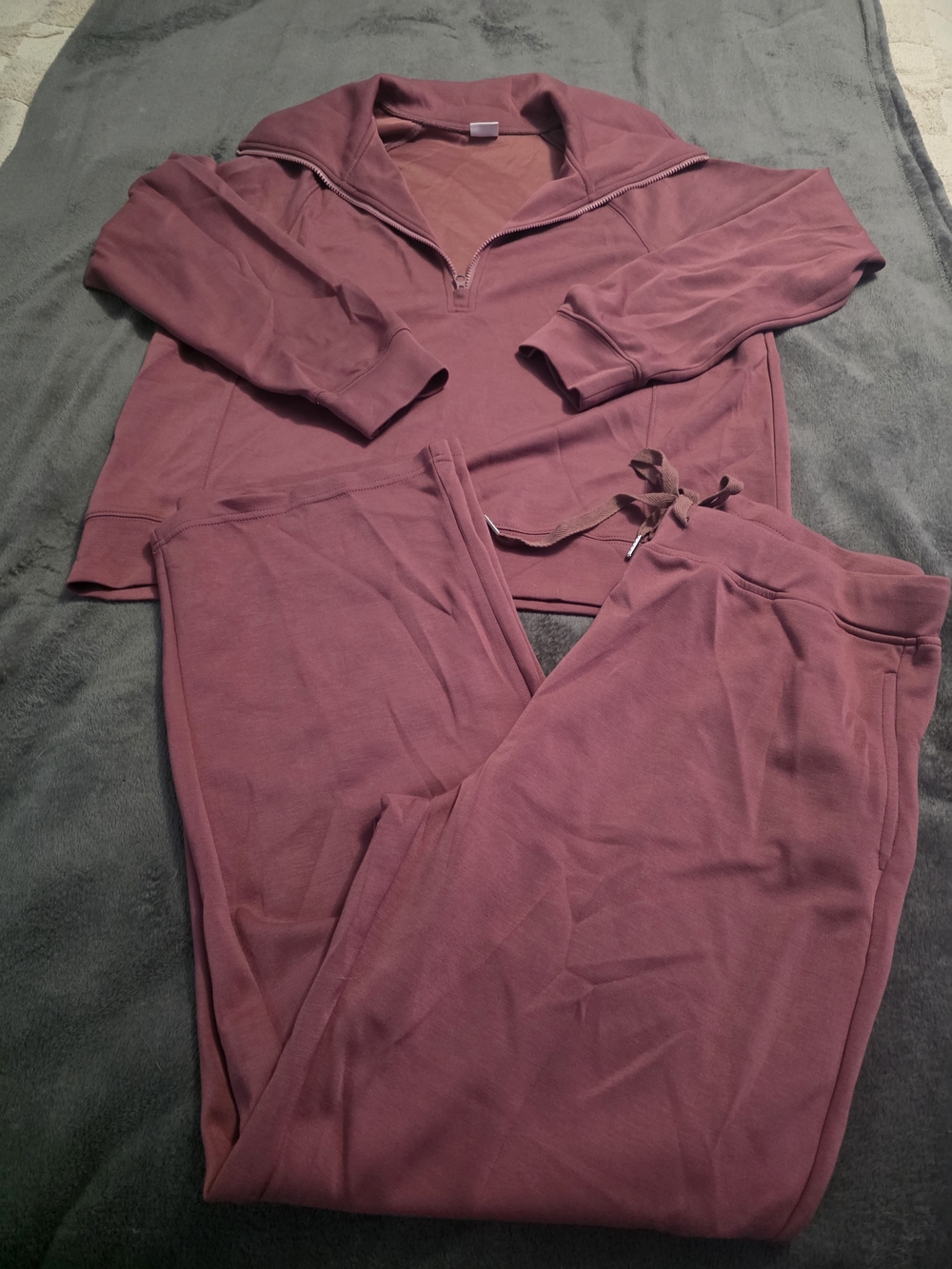 Women’s Quarter-Zip Lounge Set - Dusty Rose
